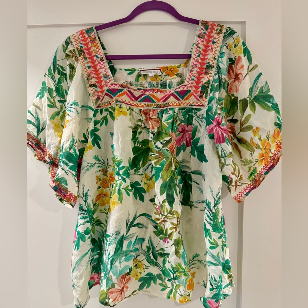 Johnny Was Workshop Floral Blouse